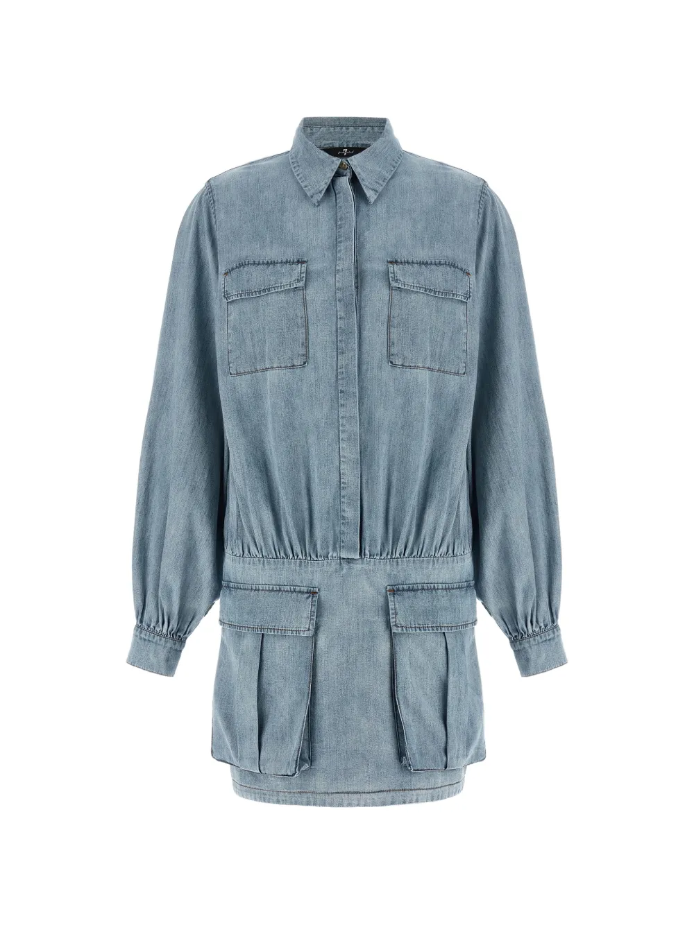 7 For All Mankind utility chambray mini dress - Blu