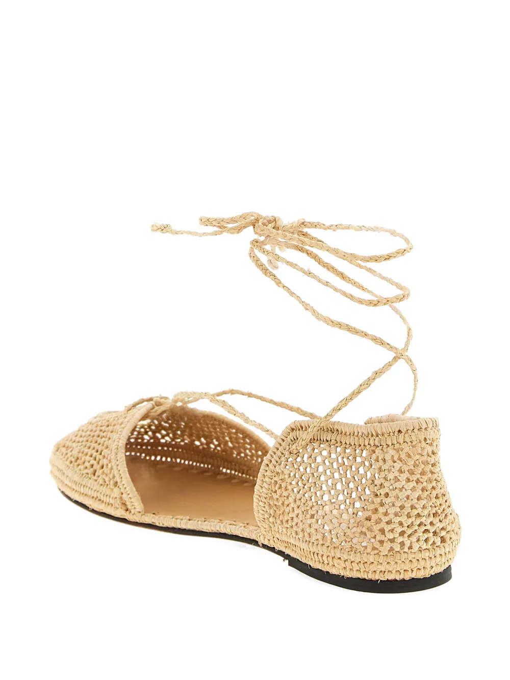 ODISSI Lima raffia ballerina's Beige