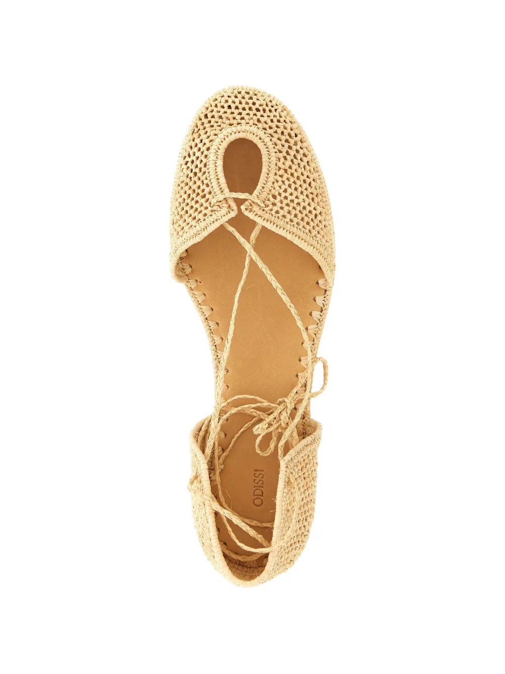 ODISSI Lima raffia ballerina's Beige
