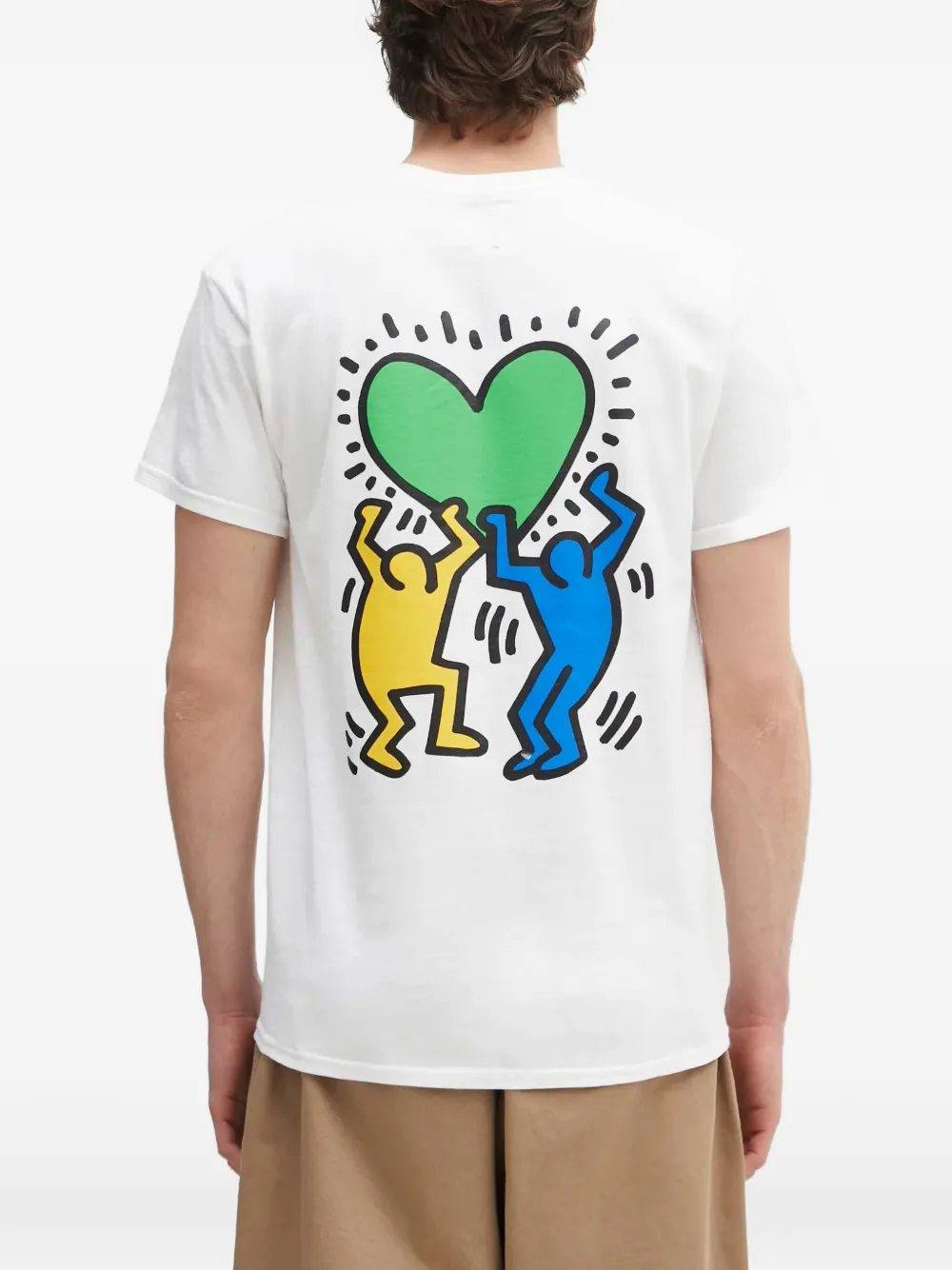 WACKO MARIA x Keith Haring bomberjack met grafische print en zak Wit