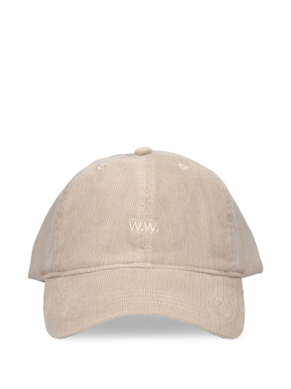 Wood Wood WW corduroy logo-embroidered baseball cap