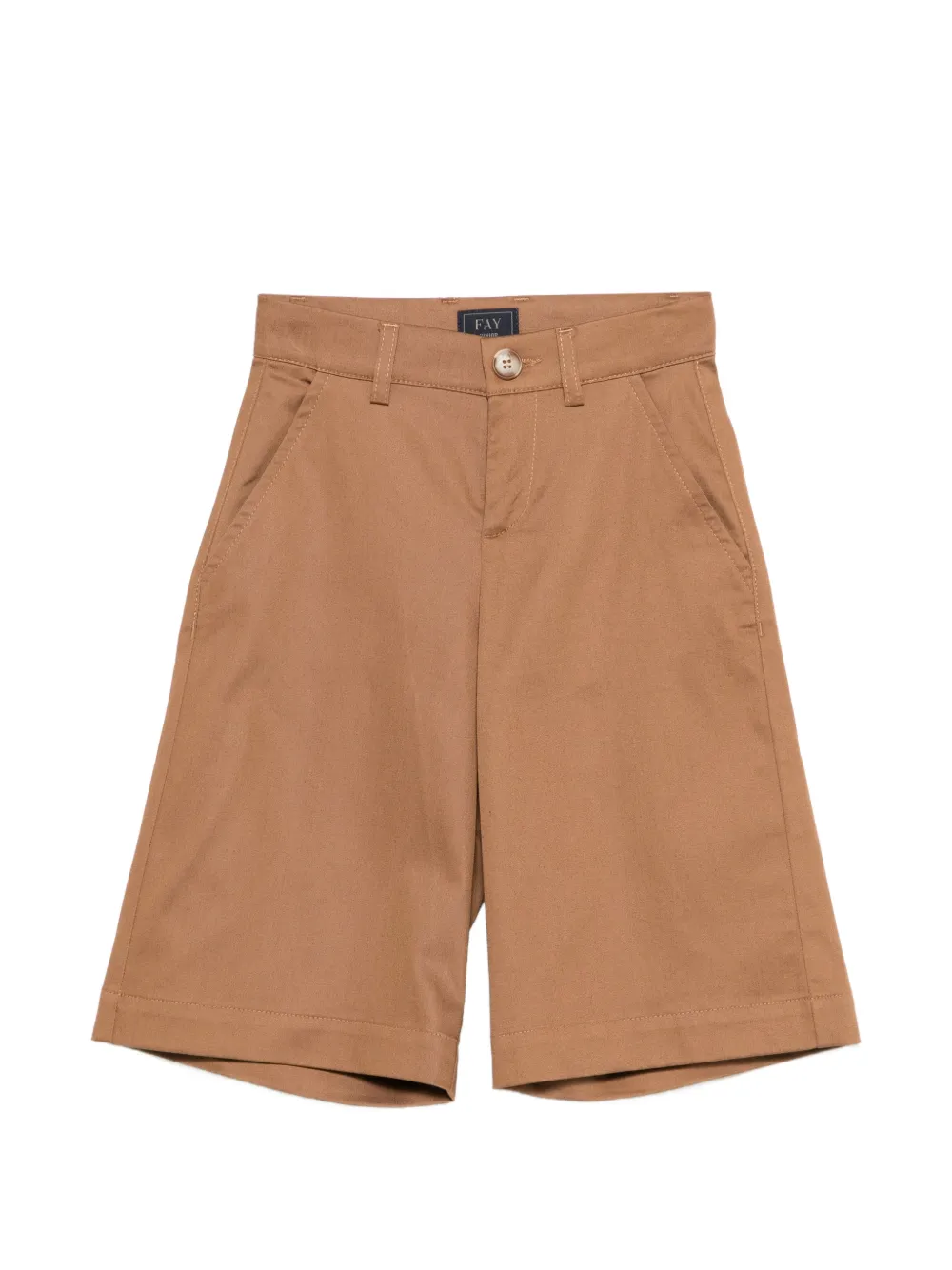 Fay Kids' Buttoned Smart Shorts In Brown