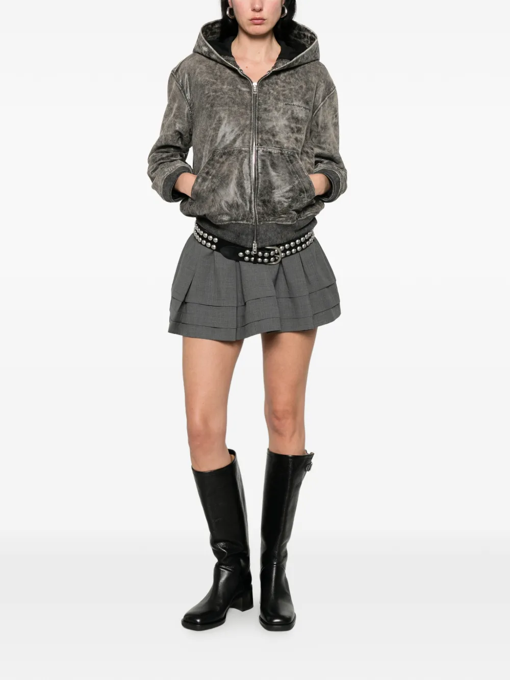  Alexander Wang Hooded Zip-up Jacket - Grey 