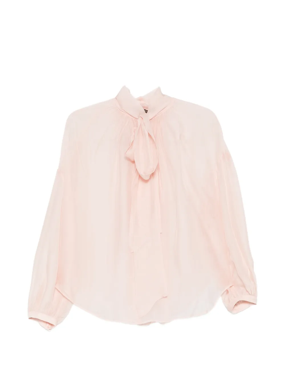 Seventy tie-neck long-sleeved blouse - Rosa
