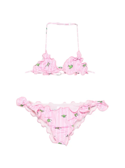 MC2 Saint Barth Kids Cris striped ruffled bikini