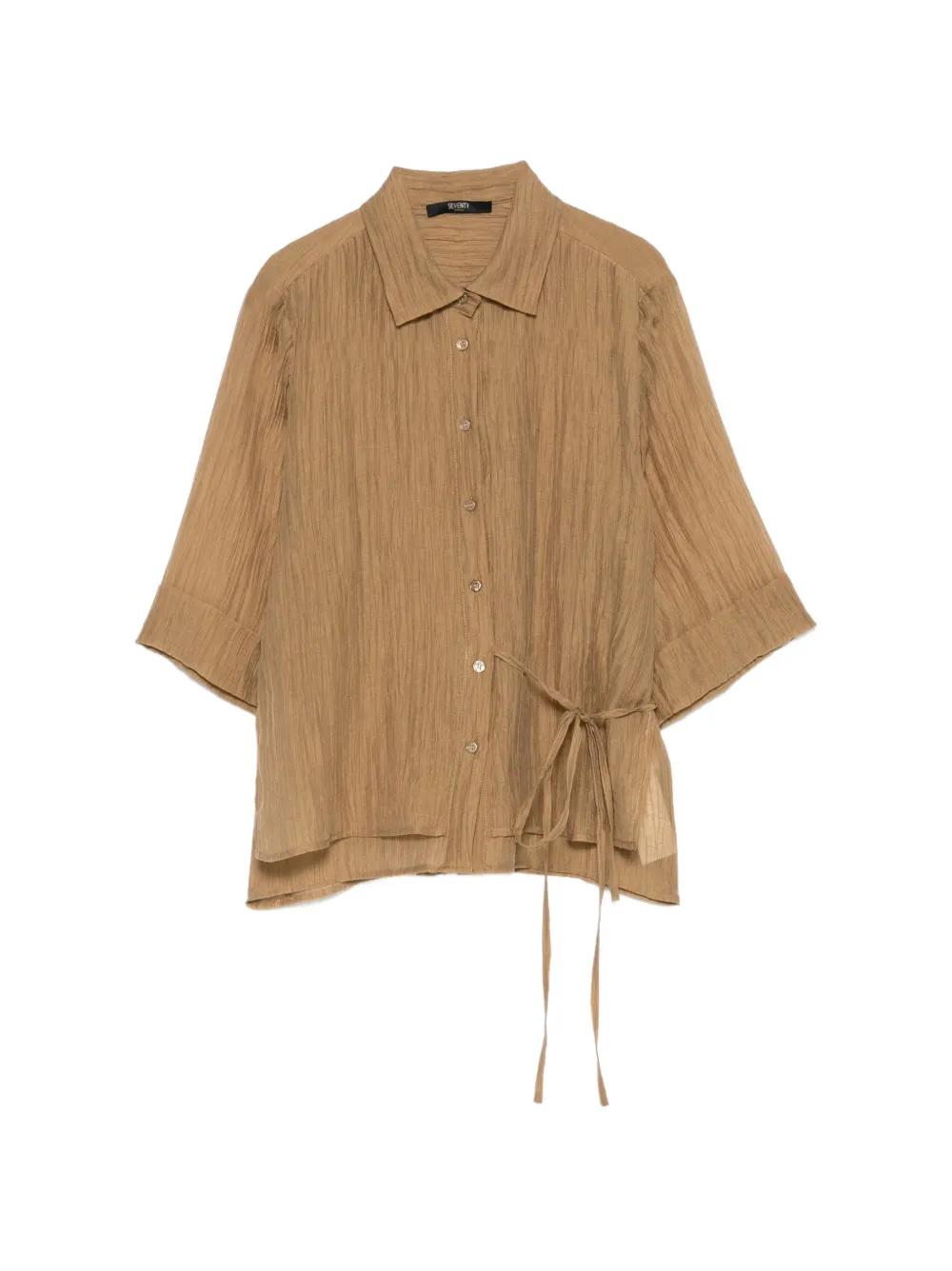 Seventy Tie-waist Shirt In Brown