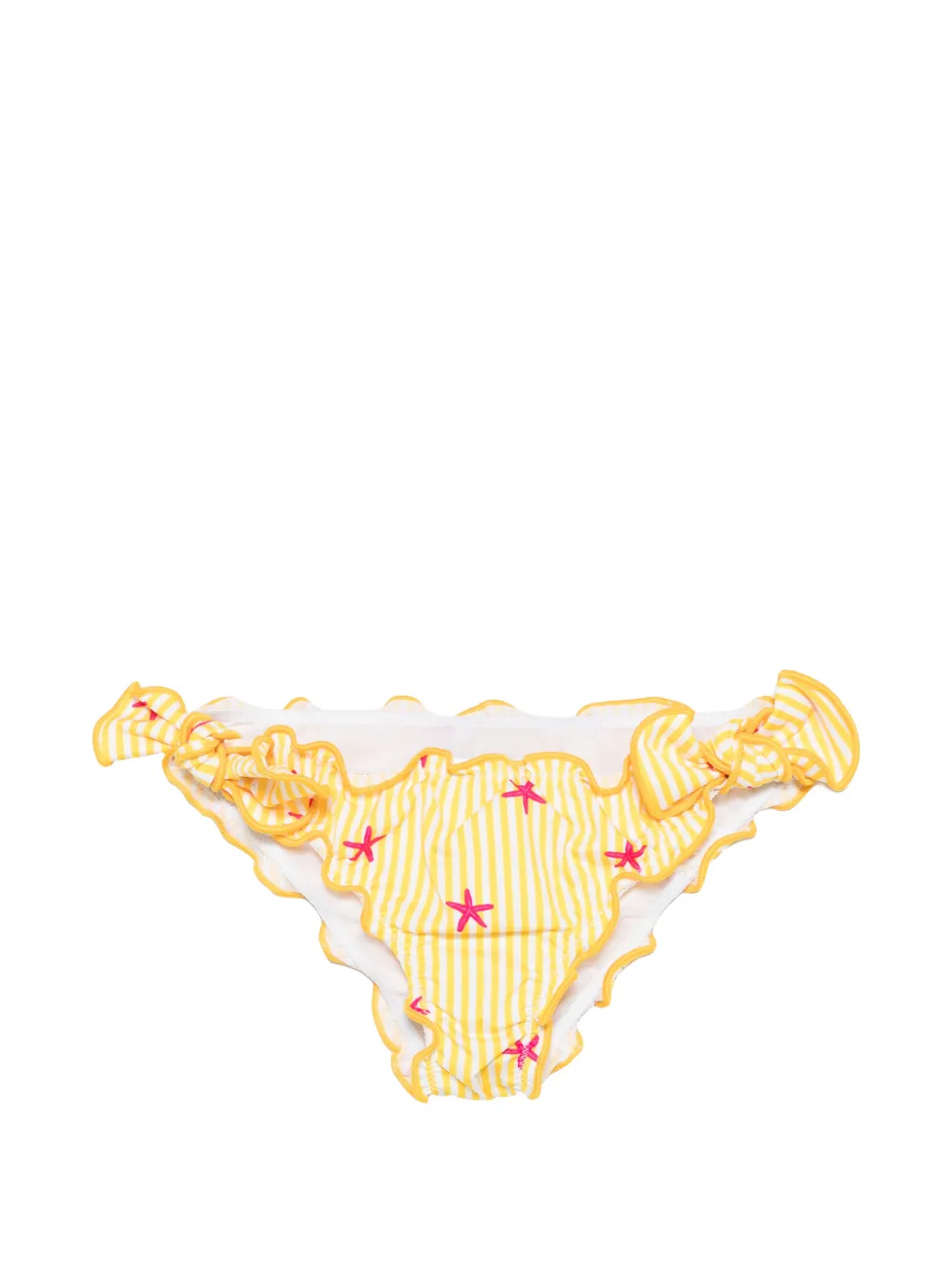 MC2 Saint Barth Kids Cric striped ruffled bikini bottoms - Giallo