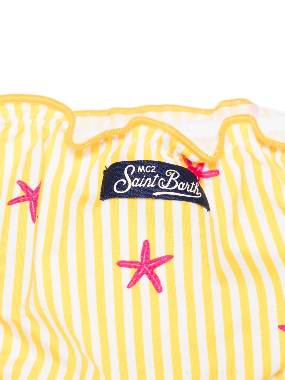  Mc2 Saint Barth Kids Cric Striped Ruffled Bikini Bottoms - Yellow 