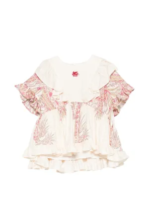 ETRO KIDS ラッフル ペイズリーブラウス | ピンク | FARFETCH JP