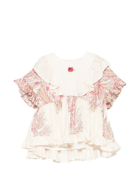ETRO KIDS ruffled paisley-print blouse