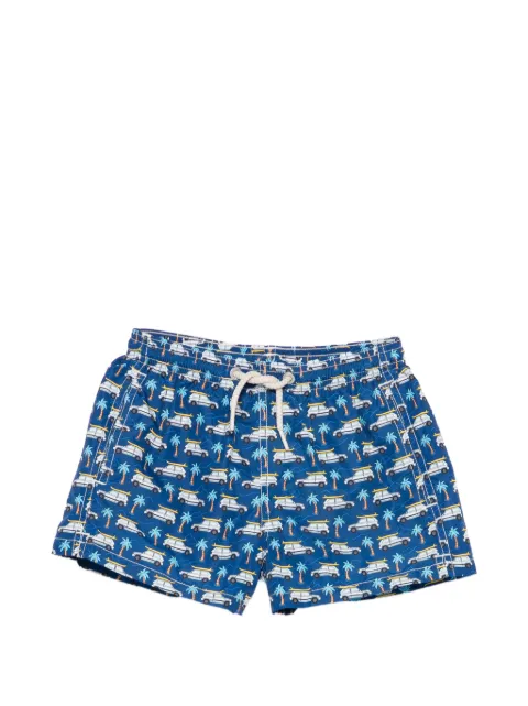 MC2 Saint Barth Kids Jean Lighting palm-tree car-print swim shorts
