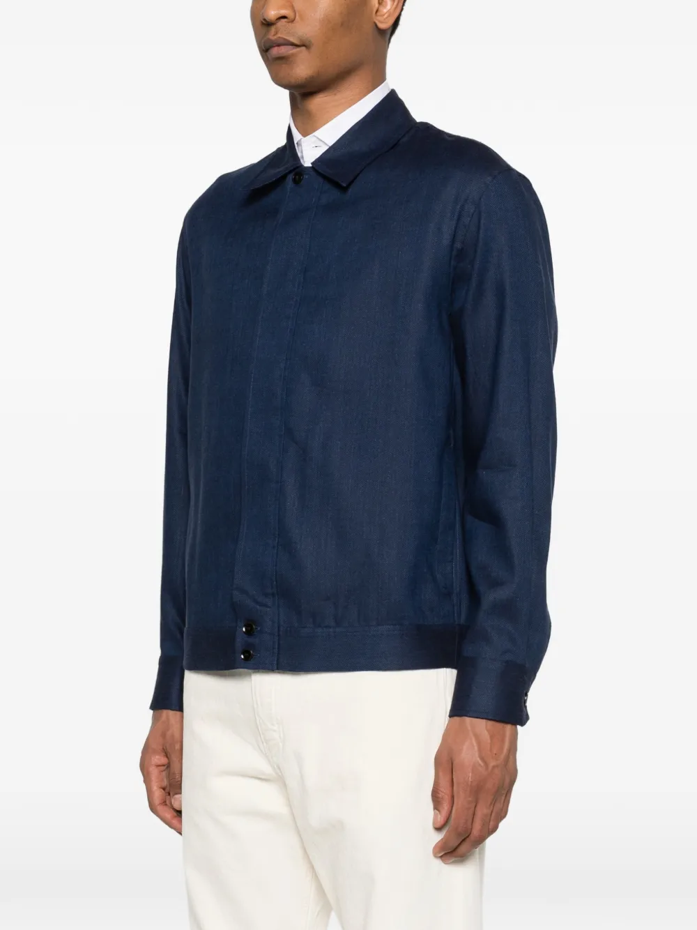 Brioni Shirtjack met rits Blauw