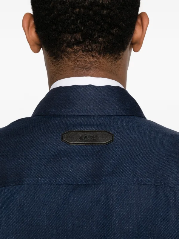 Brioni Zipped Shirt Jacket | Blue | FARFETCH JO
