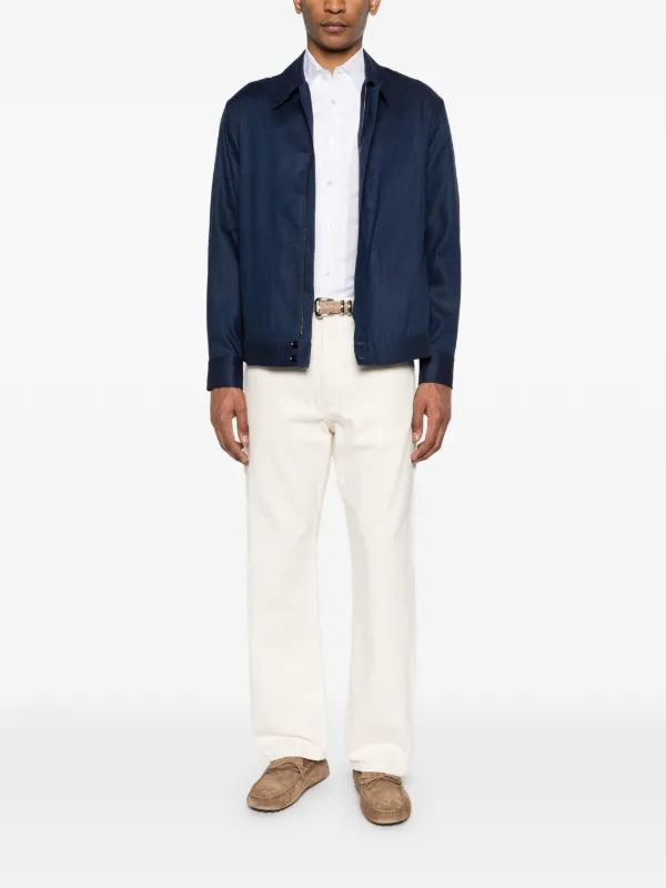 Brioni Zipped Shirt Jacket | Blue | FARFETCH JO