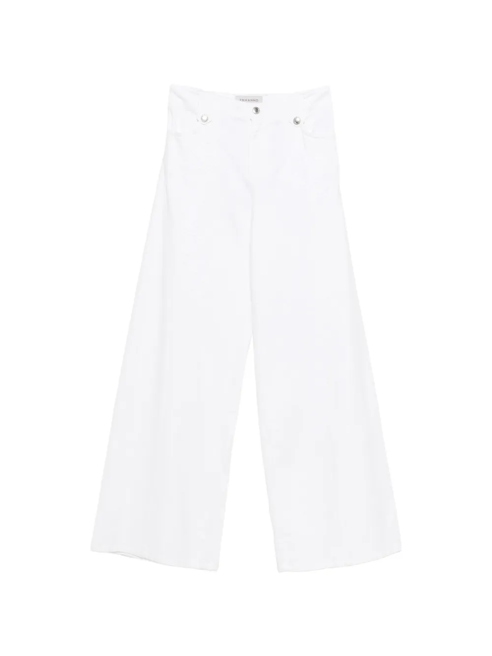 ERMANNO FIRENZE floral-embroidered jeans - Bianco