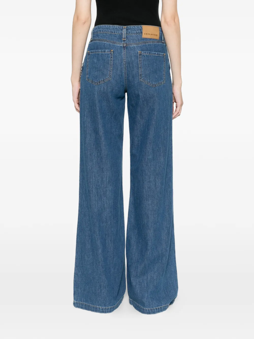 ERMANNO FIRENZE Jeans verfraaid met kristallen Blauw