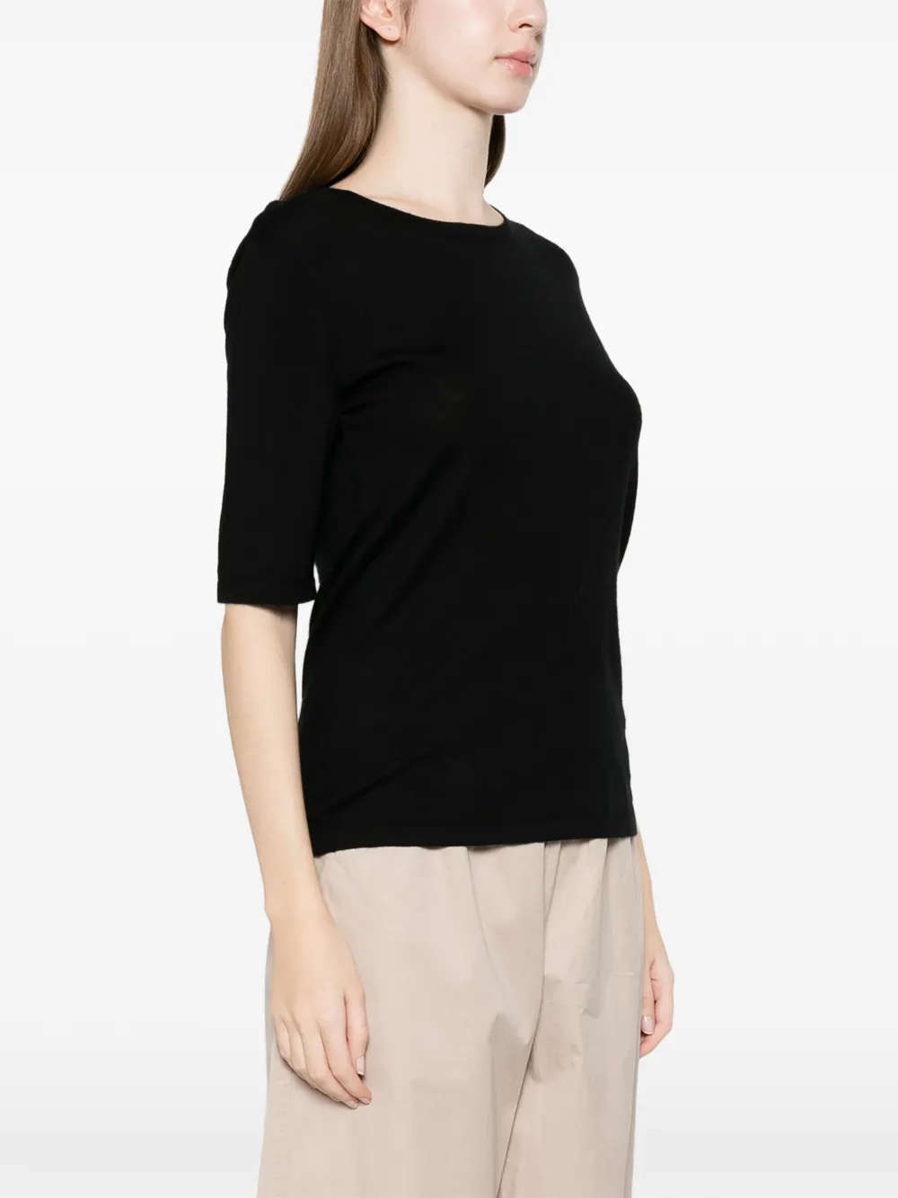  Soft Goat Featherlight Short-sleeve T-shirt - Black 