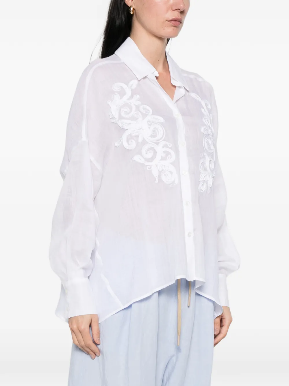  Ermanno Firenze Foral-embroidered Shirt - White 