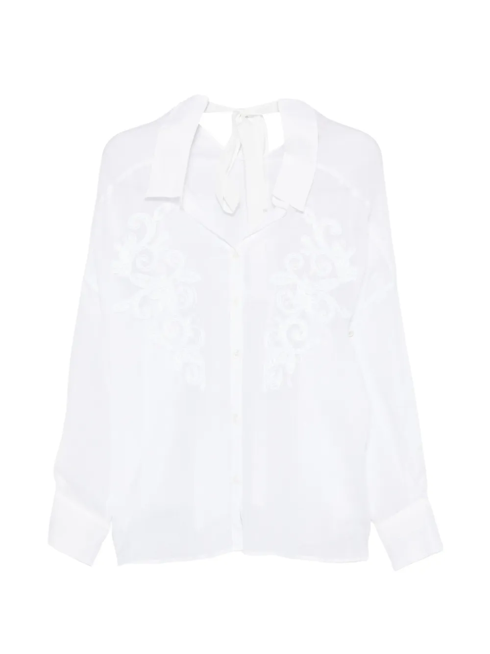 ERMANNO FIRENZE foral-embroidered shirt - Bianco