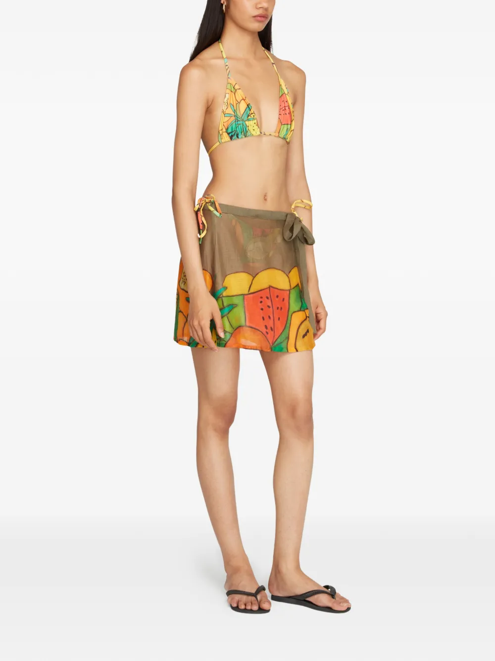  Donde Esteban Fruit Print Pareo - Green 