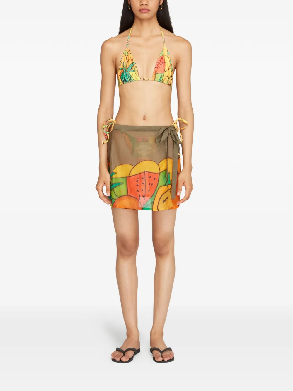  Donde Esteban Fruit Print Pareo - Green 