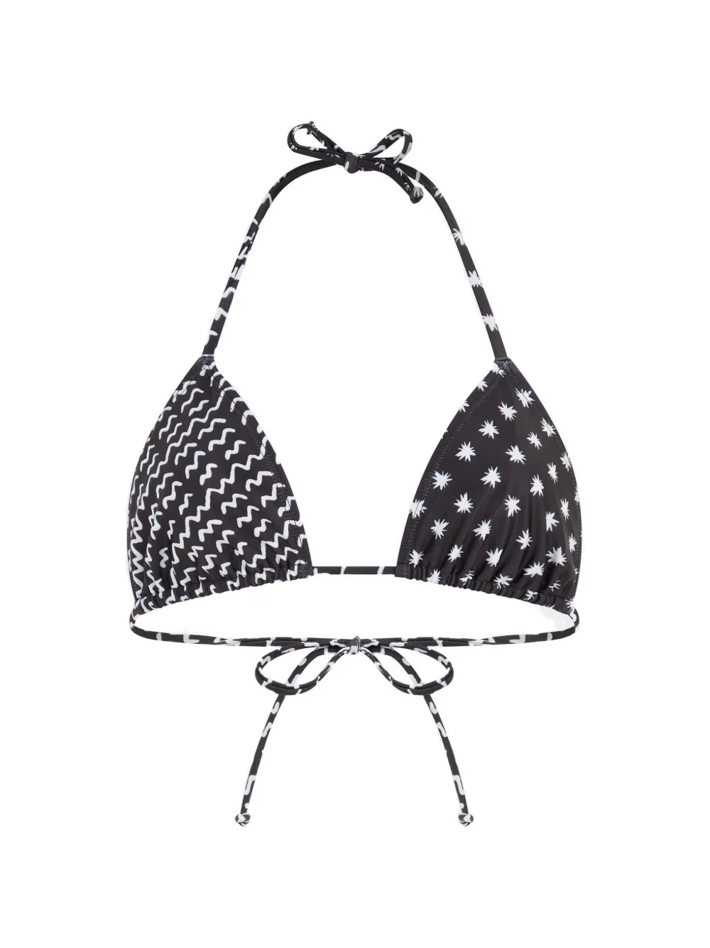 Donde Esteban star-print triangle bikini top - Nero