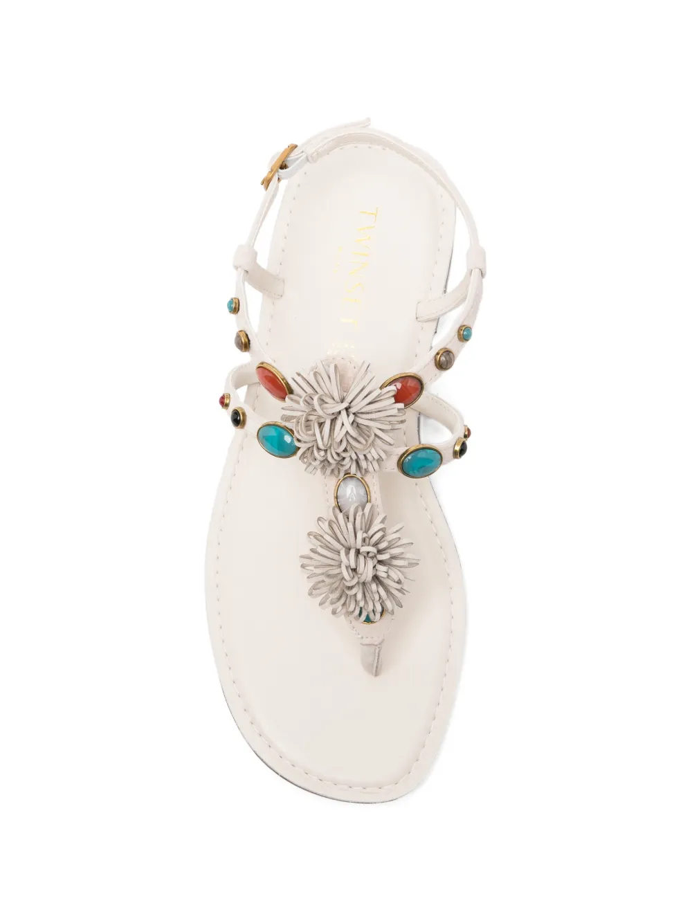 TWINSET flower-embellished sandals Beige