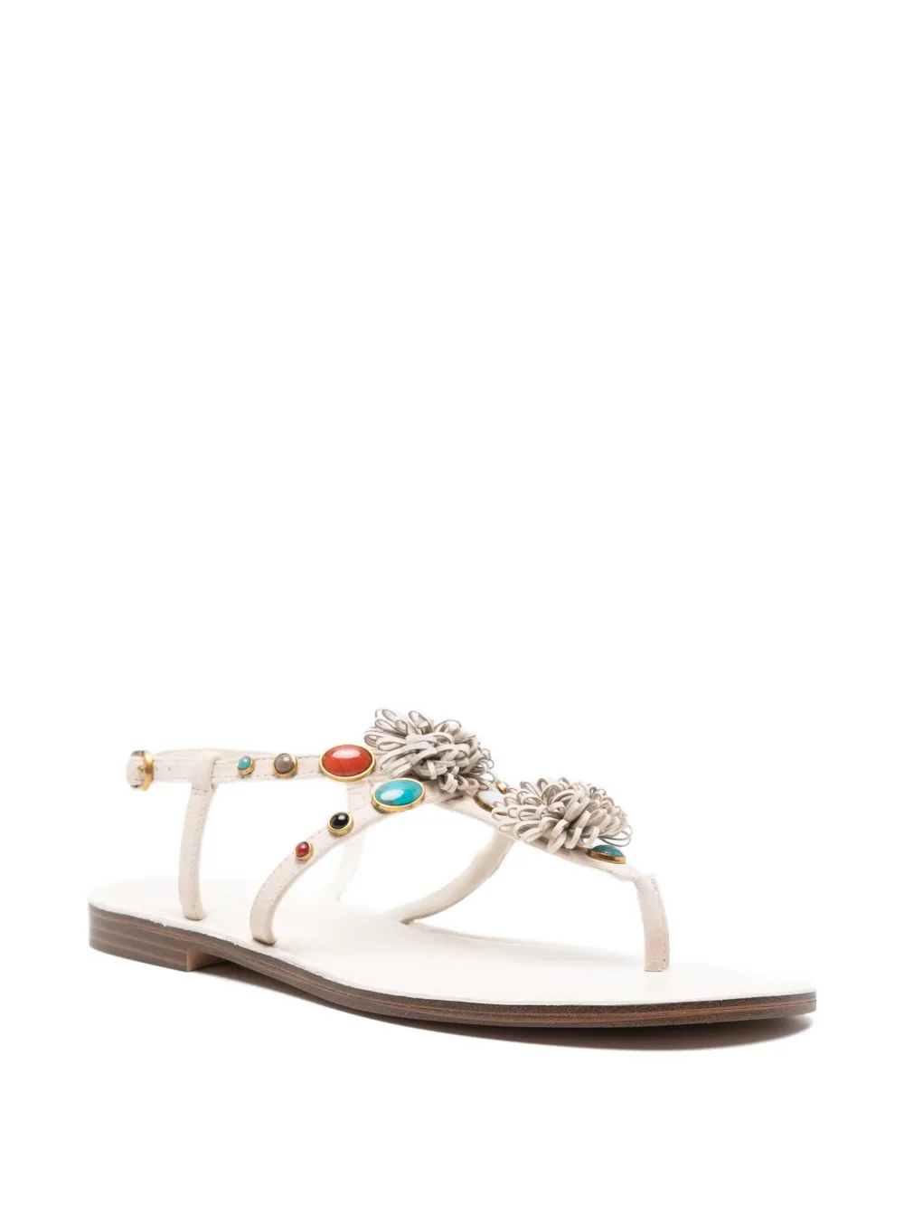 TWINSET flower-embellished sandals Beige