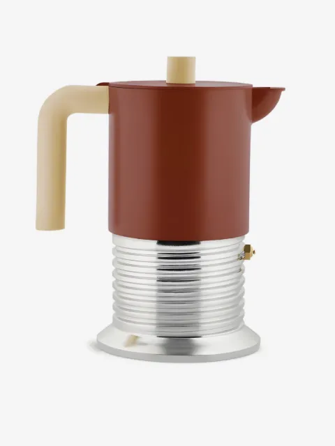 Alessi cafetera expreso con diseño de canalé