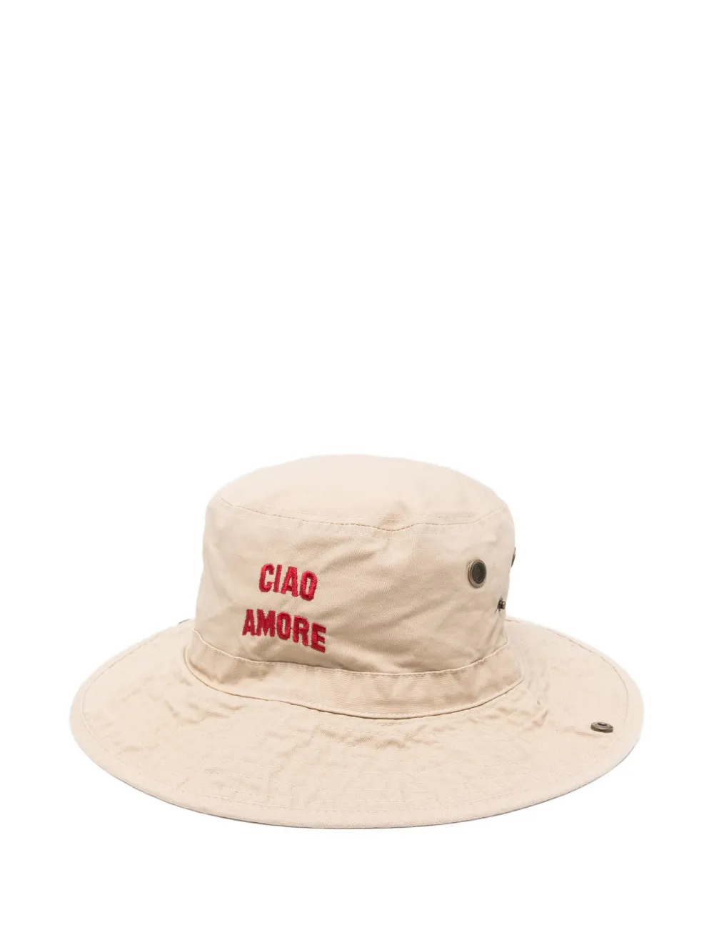 Giada Benincasa embroidered bucket hat - Toni neutri