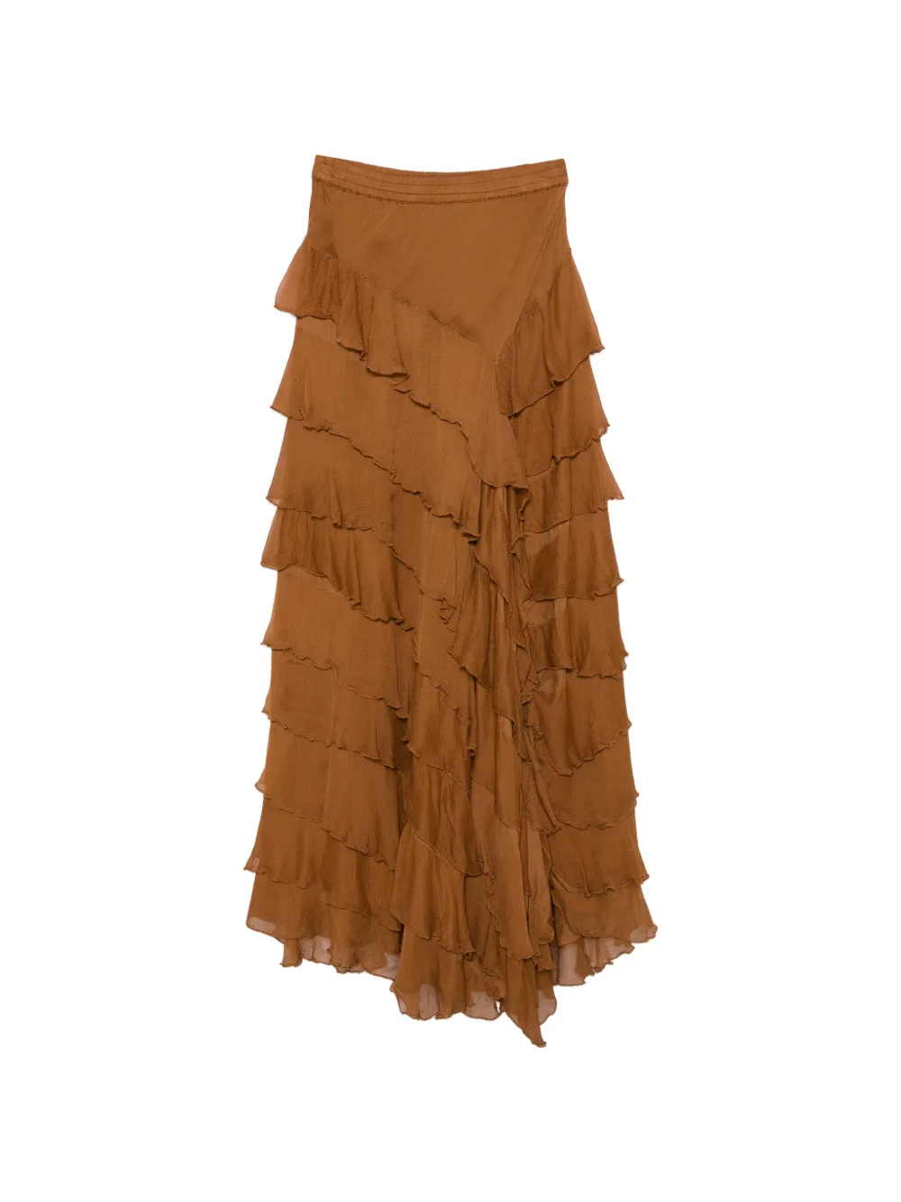 Mes Demoiselles ruffled skirt - Marrone