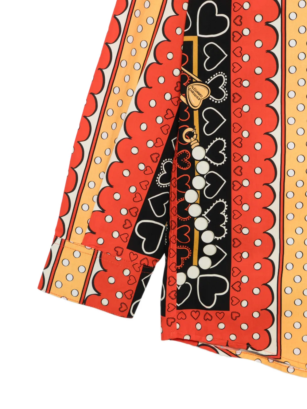  Alessandro Enriquez Hearts Print Top - Red 