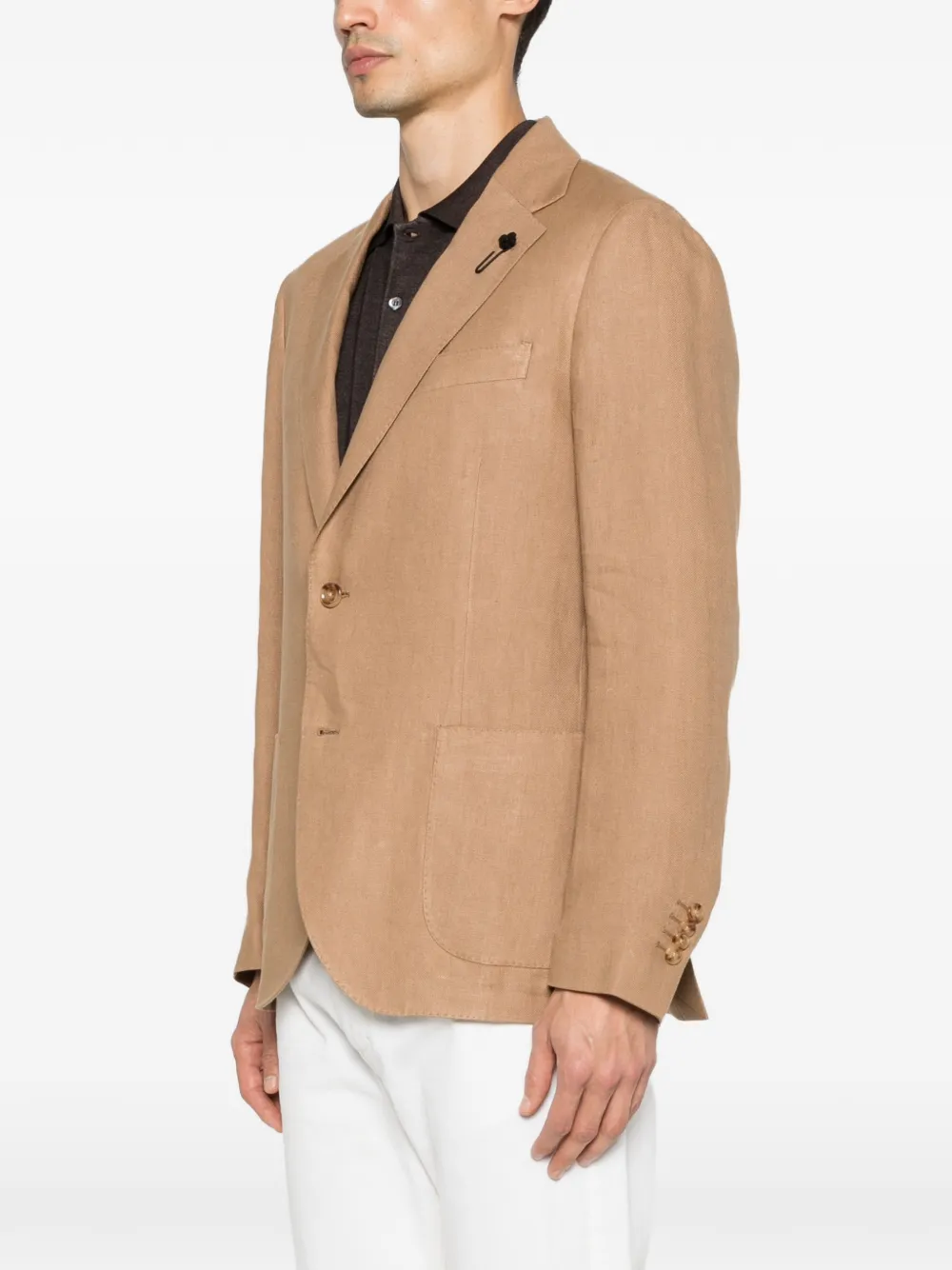 Lardini Blazer met enkele rij knopen Bruin