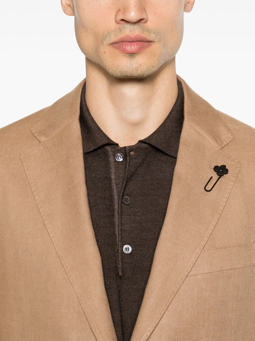 Lardini Blazer met enkele rij knopen Bruin