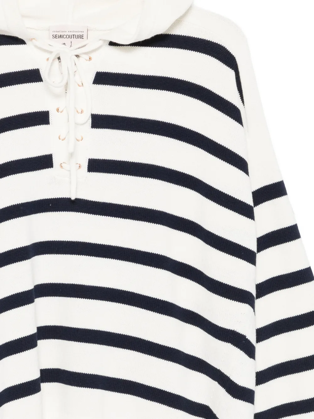  Semicouture Striped Hoodie - White 