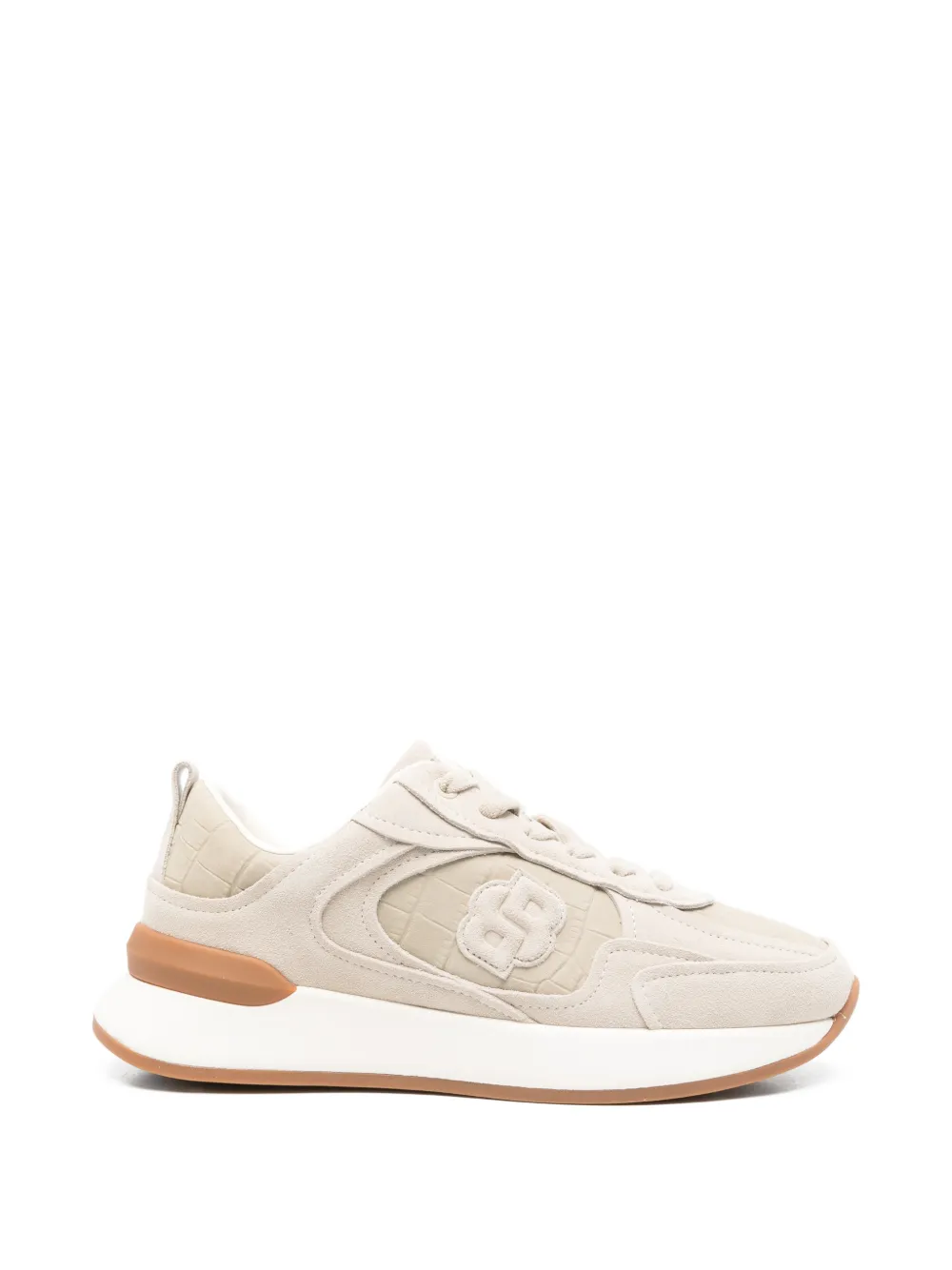 BOSS em ed-logo leather sneakers Beige