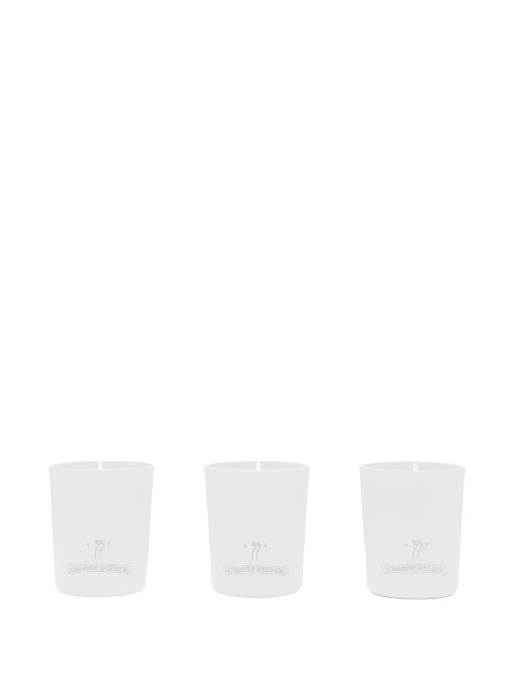 Chrome Hearts Scented Candle Set (set Of Three) In White