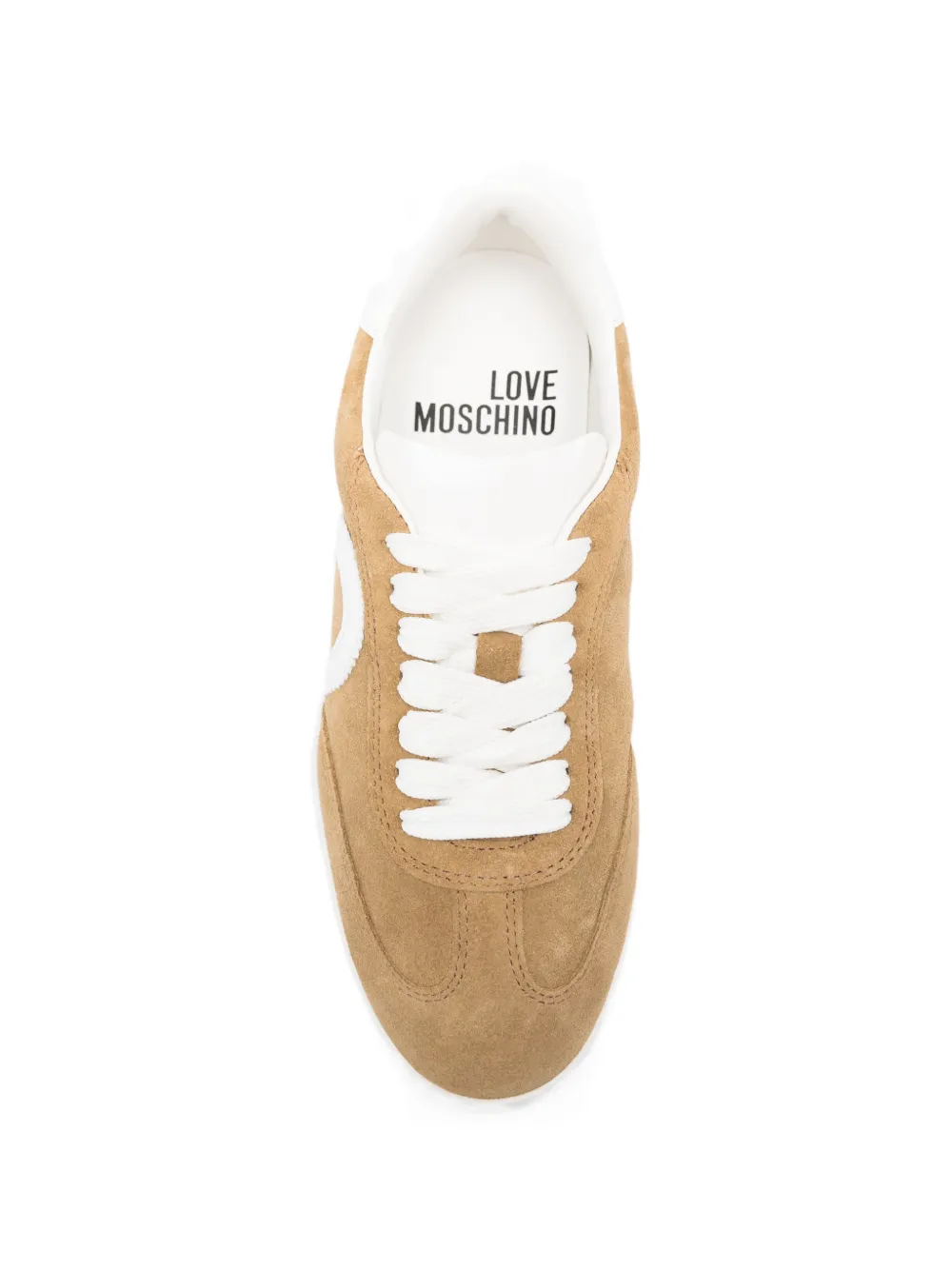 Love Moschino heart-appliqué sneakers Beige