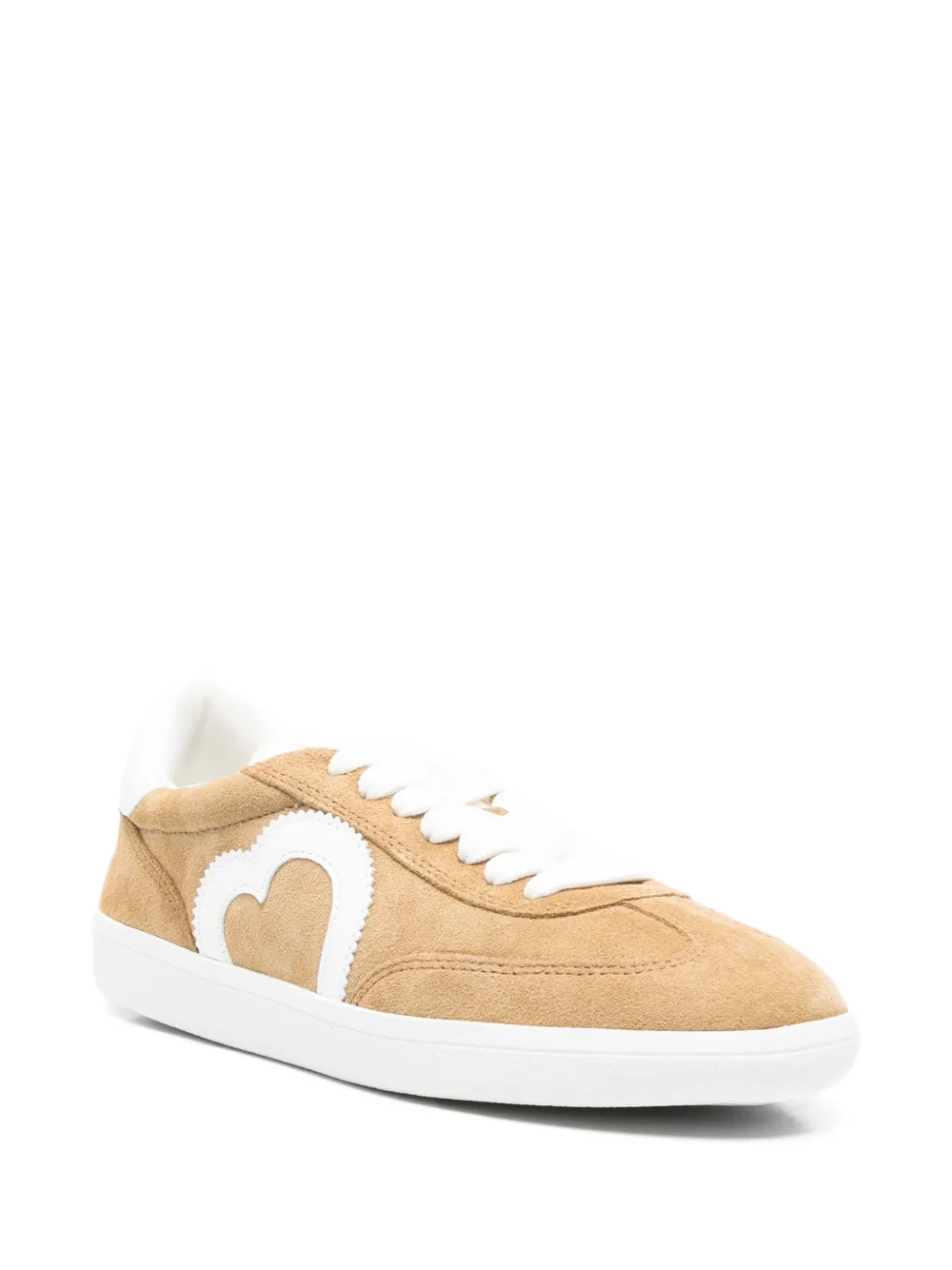 Love Moschino heart-appliqué sneakers Beige