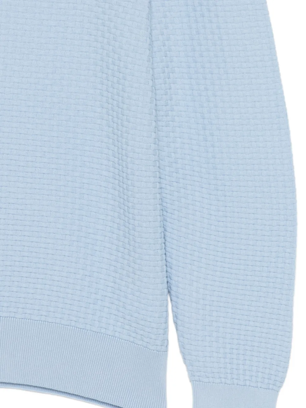 BOSS Katoenen trui met gebreide structuur Blauw