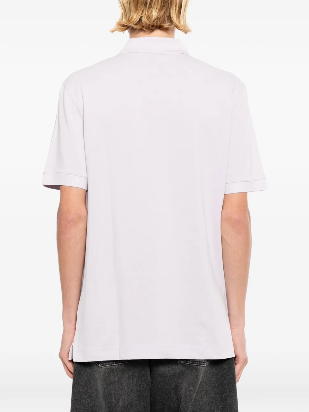 BOSS Pallas katoenen piqué poloshirt met geborduurd logo Paars