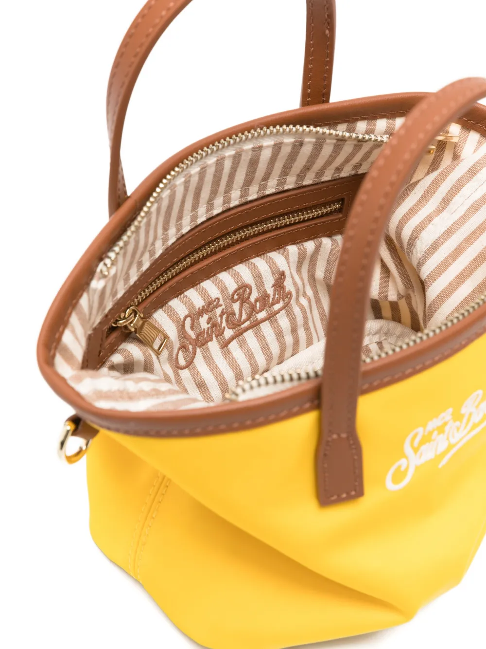 MC2 Saint Barth City mini-shopper met logo Geel