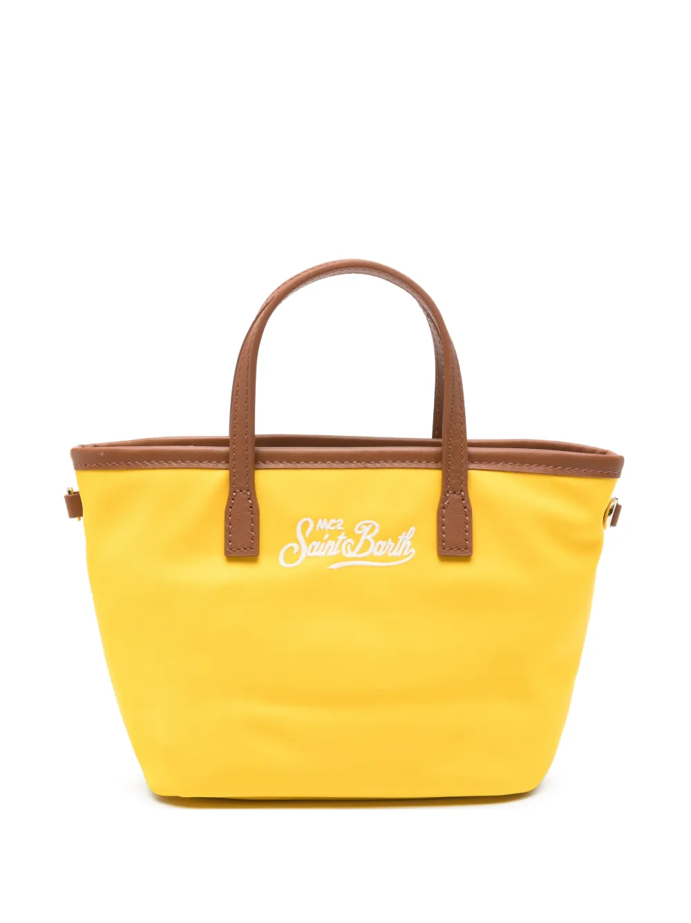 MC2 Saint Barth City mini-shopper met logo Geel
