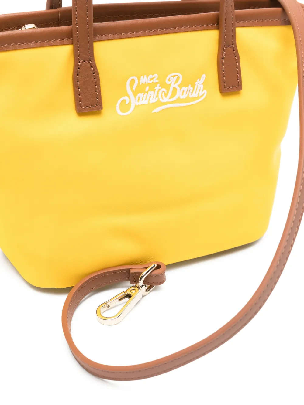 MC2 Saint Barth City mini-shopper met logo Geel