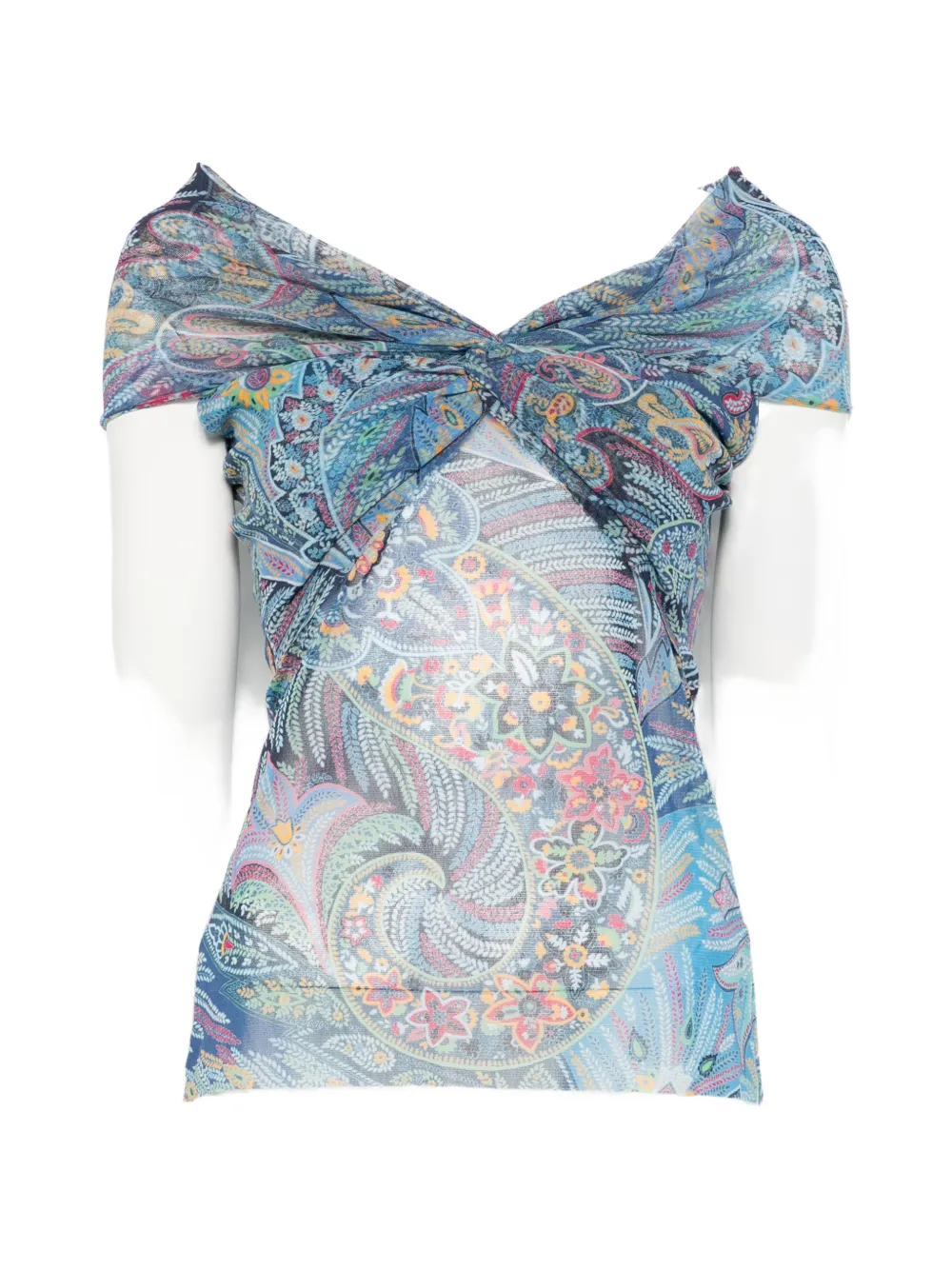 ETRO flower-pattern top - Blu
