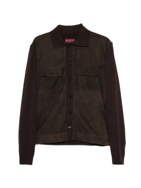 Gucci leather shirt jacket