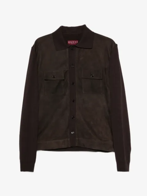 Gucci suede button-up overshirt