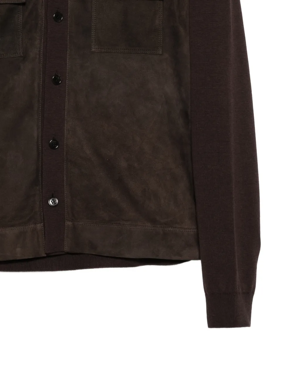 Gucci Button-up suède shirtjack Bruin