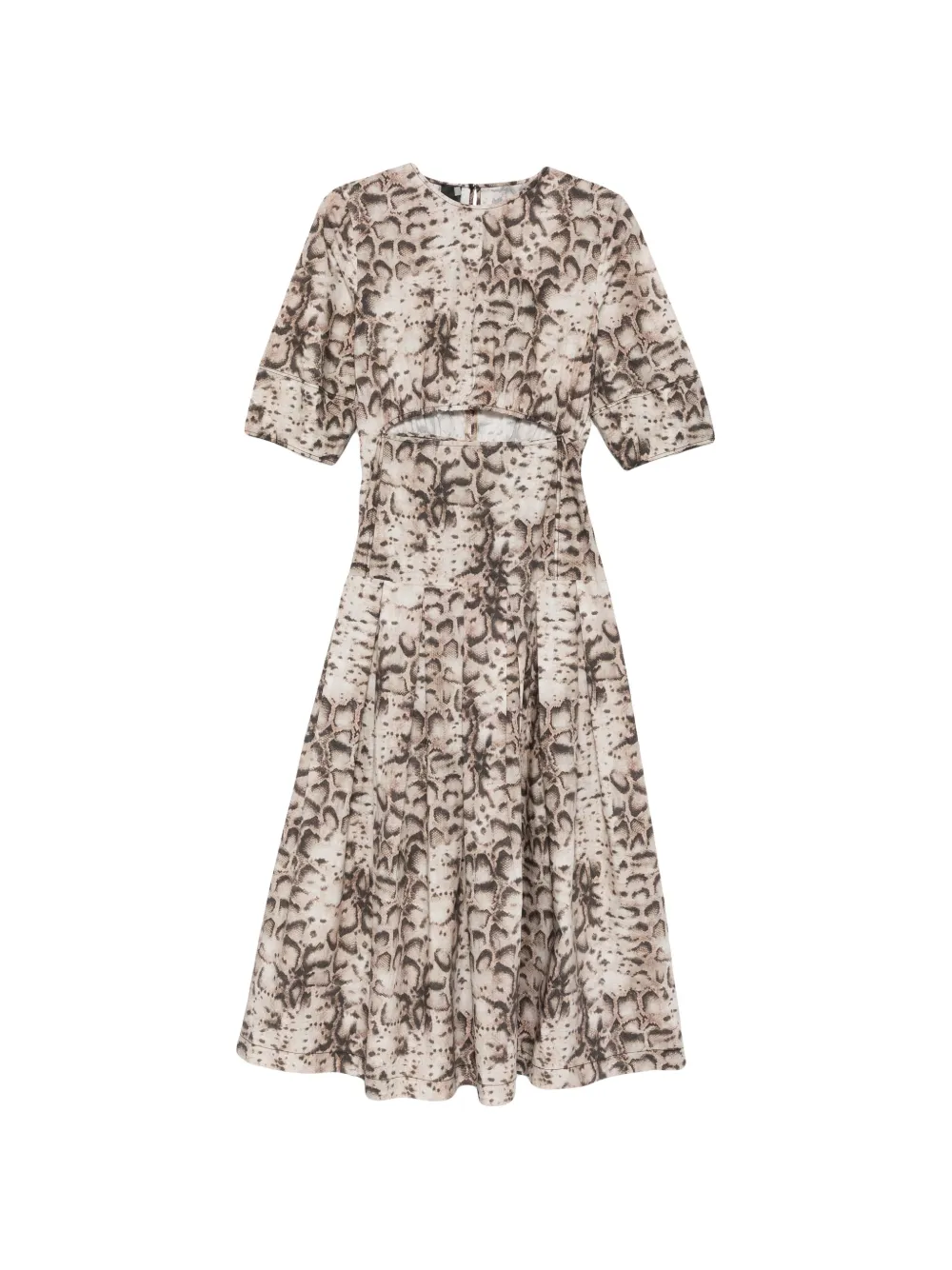 PINKO cutout animal-print midi dress - Toni neutri