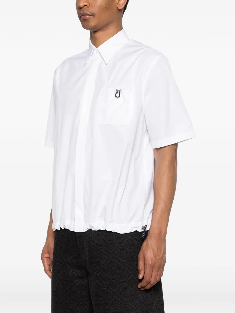  Fendi Drawstring Logo Shirt - White 